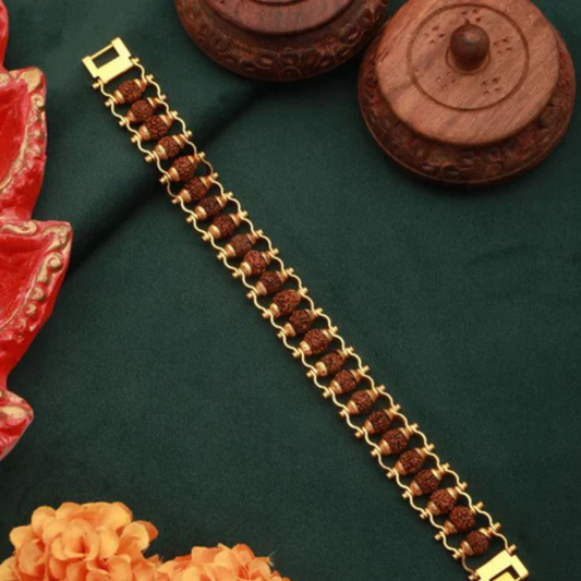 Gold Plated Premium rudraksha Bracelet